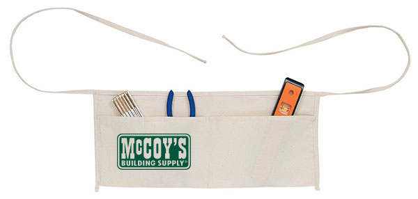 Tool Works Series C6 Work Apron, 29 to 50 in Waist, Cotton, White, 2-Pocket